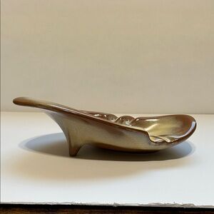 MCM Vintage Ceramic Sculpture Ashtray in Brown and Gold Tones